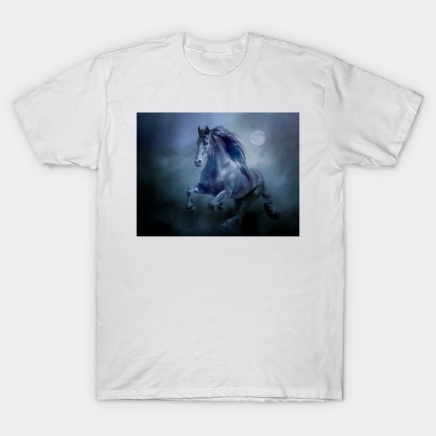 Running With The Moon T-Shirt by Tarrby